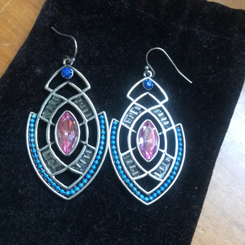 Pier One Imports drop gemstone earrings. Statement earrings.